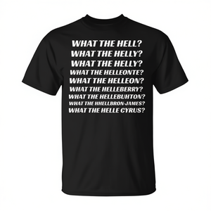 T-shirt « What The Hell » noir unisexe à col rond et manches courtes, avec message humoristique, pour adultes, pour activités promotionnelles, sérigraphié - Product Image 2