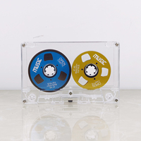 Cassette audio vierge transparente en gros avec bobines colorées pour l'enregistrement et la collection, style vintage magnétique