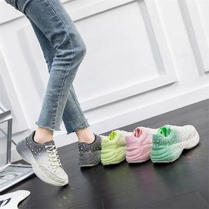 Zapatillas de Moda para Mujer con Logotipo Personalizado y Pedrería, Talla Grande, Estilo Chunky - Product Image 3