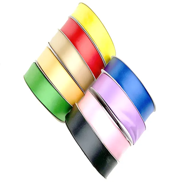 Hot Sell 3-100mm Single Face Double Face Polyester Silk Satin Ribbon