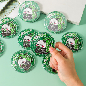 Panda Mini Handheld <b>Marble</b> Maze <b>Game</b> Plastic Puzzle Toy For Kids Age 2 4 Years Unisex Green Color - Product Image 1