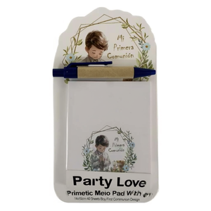 Bloc-notes magnétique Party Love avec stylo 14x10cm 40 feuilles Design Première Communion Garçon - Product Image 3