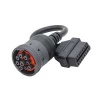 Adaptateur de camion AOTAI OBDII J1939 9 broches vers OBD2 16 broches femelle, lecteur de code avec écran LCD et prise en charge de l'anglais, 12-24V
