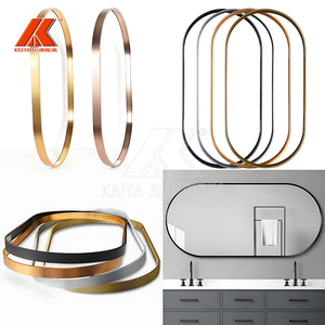 Tùy Chỉnh Trang Trí Gương Thủy Tinh Rose <span class=keywords><strong>Gold</strong></span> Bạc Vàng Đen Hình Chữ Nhật Tròn Góc Nhôm Gương Khung Hồ Sơ - Product Image 3