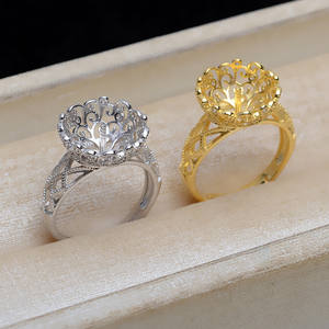 แหวนเงินแท้ S925 ปรับขนาดได้ รุ่น JG5227 ขนาด 12-13 สำหรับใส่ไข่มุก อุปกรณ์ทำเครื่องประดับ ขนาด 6 มม. - Product Image 5