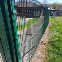 Valla de Seguridad Decorativa para Jardín y Patio, de PVC y Alambre Galvanizado |   Malla Metálica Cuadrada para Exteriores, Anticorrosiva, Soldada, Plegada y Cortada