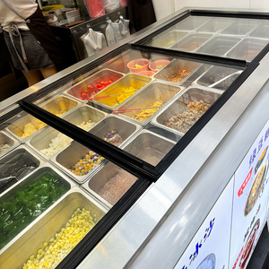 Có thể điều chỉnh đôi-nhiệt độ thép không gỉ tự phục vụ mở bảng không khí salad hiển thị nhà bếp thiết bị làm lạnh Tủ đông - Product Image 5