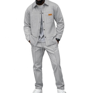 Completo da uomo primaverile e autunnale con giacca a maniche lunghe con risvolto a tinta unita e bottoni stile <span class=keywords><strong>opera</strong></span> e <span class=keywords><strong>pantaloni</strong></span> lunghi con coulisse - Product Image 6