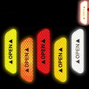 Juego de 4 Pegatinas para Puerta de Coche, Señal de Advertencia de Seguridad Universal, Cinta Reflectante de Alta Visibilidad, Pegatina para Casco de Motocicleta - Product Image 3
