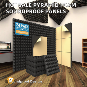Panneaux acoustiques insonorisants en mousse pyramidale, vente chaude, pour bureaux et bâtiments, écologiques, NRC 0.5, design moderne, absorbants le son - Product Image 2
