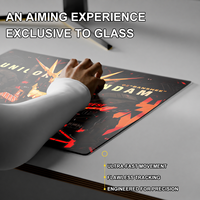 Tapis de souris en verre aluminosilicate pour jeux, 2 mm, revêtement AG gravé, revêtement AF, bord 2.5D, impression UV personnalisée, anime, dessin animé, taille personnalisée