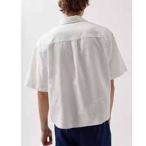 <span class=keywords><strong>Camisa</strong></span> <span class=keywords><strong>blanca</strong></span> de nuevo diseño para <span class=keywords><strong>hombre</strong></span> con logotipo personalizado, <span class=keywords><strong>camisa</strong></span> informal cómoda de verano transpirable de manga corta con bolsillo de un solo botón - Product Image 2