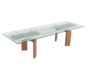 2021 vendita calda tavolo da conferenza grande tavolo di vetro allungabile <span class=keywords><strong>noce</strong></span> e vetro tavolo da pranzo <span class=keywords><strong>in</strong></span> legno massello - Product Image 1