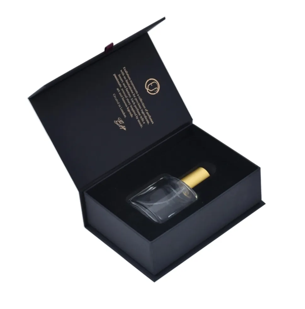 Botella de vidrio para cosméticos Embalaje Caja de perfume Cajas Embalaje cosmético Embalaje Logotipo personalizado Caja Cartón Pape