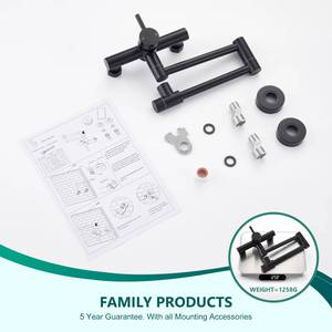 Grifo de Cocina Plegable de Acero Inoxidable 304 Negro Mate, con Certificación CUPC, para Agua Fría y Caliente, Montado en la Pared - Product Image 6