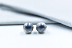 Elegant Handmade 10mm Sterling Silver Pearl Bedded Post <b>Stud</b> 925 Silver Jewelry <b>Earrings</b> - Product Image 3