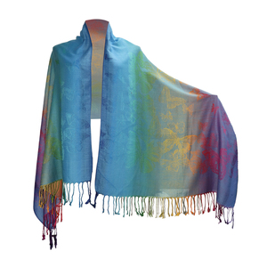 <span class=keywords><strong>Sciarpa</strong></span> con frange scialle in <span class=keywords><strong>seta</strong></span> caisley Jacquard <span class=keywords><strong>Cashmere</strong></span> da <span class=keywords><strong>donna</strong></span> in tessuto colorato arcobaleno vivido - Product Image 3