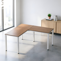 Bureau en L 150x150x75cm avec chemin de câbles intelligent, table de bureau longue pour un look sans fils, mobilier de bureau
