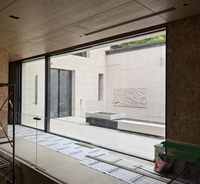 Ventana Corredera Panorámica de Alta Gama para Exteriores de Villas Residenciales, con Marco de Aluminio y Vidrio de Gran Tamaño, con Función Antiviento