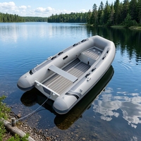 Bateau semi-rigide en PVC de 330 cm avec coque en aluminium soudée professionnelle 2026, design en V profond, idéal pour la pêche, les croisières et les loisirs en famille