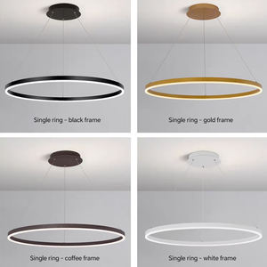 Nouvelle suspension design nordique en résine blanche avec anneau LED doré, grand lustre suspendu pour salon, chambre à coucher, <span class=keywords><strong>comptoir</strong></span> de cuisine, décoration - Product Image 4