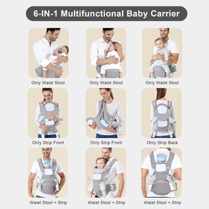 Fascia Porta Bebè in Cotone Traspirante Sei-in-Uno con Seduta Ergonomica, Adatta a Tutte le Stagioni, per Neonati e Bambini - Product Image 6