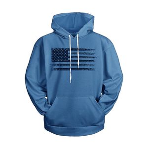 Sudaderas patrióticas térmicas de invierno para hombres Jersey forrado con estampado de bandera americana gruesa - Product Image 3