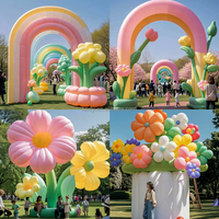 Arche gonflable en PVC personnalisée avec un joli motif floral pour les événements en plein air/en intérieur, les décorations de jardins et de centres commerciaux