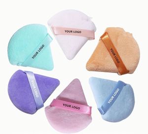 Éponge triangulaire douce promotionnelle pour le visage, pour poudre libre et velours corporel, ensemble d'éponges à poudre fixatrice, outils de maquillage - Product Image 1