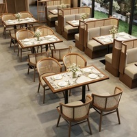 Nouvelle conception OEM ODM, banquette en bois pour café, cafétéria, mobilier commercial pour restaurant, ensemble de table et chaises modulaires pour salle à manger