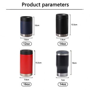 Refroidisseur de canettes 12oz au design classique, double paroi en acier inoxydable 304, isolé sous vide, pour bière et vin, idéal pour le camping - Product Image 3