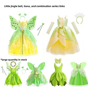 Disfraz de <span class=keywords><strong>Princesa</strong></span> Tiana Elfa Verde de una Pieza para Niñas, Inspirado en Películas y TV, BX Dropshipping - Product Image 4