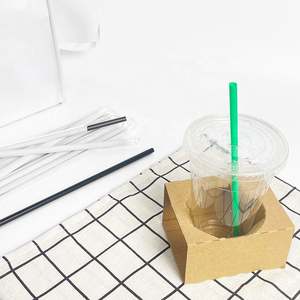 Pailles en papier individuelles biodégradables transparentes en plastique épais de 6 mm et 12 mm pour bubble tea, vente en gros - Product Image 3