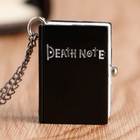 Montre de poche en quartz Death Note, petite taille, forme de livre noir, pendentif collier, cadeaux d'anniversaire pour hommes, femmes et enfants