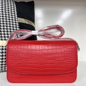 Crocodile leather crossbody bag Top handle box bag for work Go-to work shoulder bag Date night crossbody bag - Product Image 1