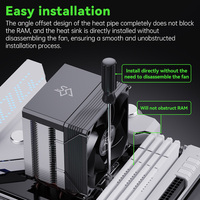 SNOWMAN Gaming Desktop PC CPU Cooler 4 Caloducs PWM Ventilateur Cuivre et Aluminium Radiateur pour LGA 1851/1700/1366/115x AM5 AM4
