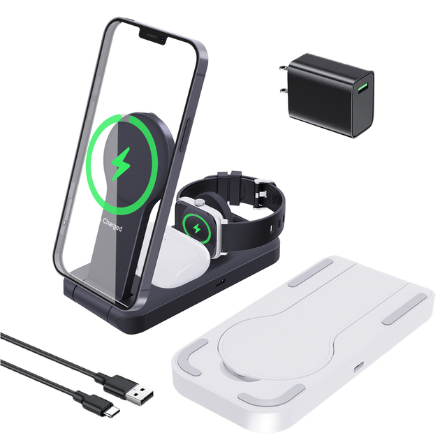 New Products Cargador Inalambrico Para Celular Multi Charger Station 3 in 1 Foldable Wireless Charger Magnetic Foldable Charging
