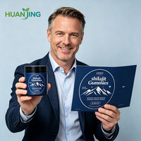 Gummies de Shilajit, Chaga et Ashwagandha – 60 unités végétaliennes – Anti-âge, anti-fatigue, pour la santé des adultes, renforcement immunitaire, riches en protéines – Personnalisables en vrac