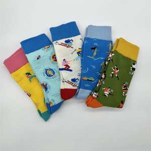 Chaussettes de sport pour hommes en coton 100% en gros à bas prix, logo personnalisé, football, <span class=keywords><strong>ski</strong></span>, yoga, surf, natation, chaussettes de sport mignonnes pour homme - Product Image 5