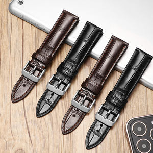 <span class=keywords><strong>Bracelet</strong></span> de <span class=keywords><strong>montre</strong></span> en <span class=keywords><strong>cuir</strong></span> véritable de peau de crocodile EYP-Slub CHARM 22 mm Vente directe d'usine Type boucle à ardillon pour pour pour - Product Image 3