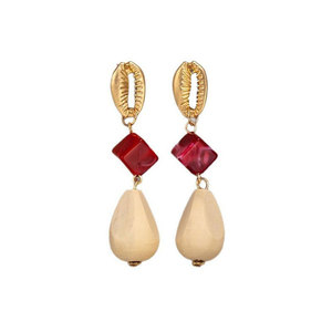 Vintage Minimalist Küpeler Ahşap Su Damlası Reçine Küpeler - Product Image 6