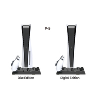DOBE PS5 Kühlventilator Ladestation Vertikaler Ständer mit Spiele-Disc-Box-Aufbewahrung für PS5-Controller Spielzubehör