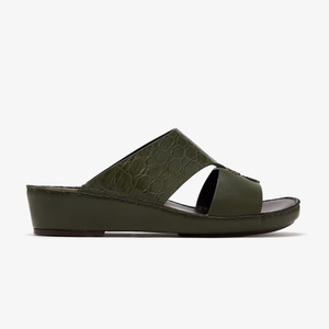 SHIKOL, zapatillas de verano de cuero exótico verde para hombre, calzado árabe de lujo, sandalias de Dubái, zapatillas árabes italianas transpirables duraderas - Product Image 3