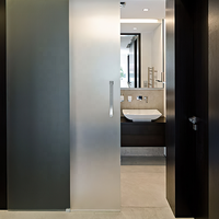 8-12MM cloison de douche en verre trempé porte coulissante bâtiment préfabriqué fermeture en douceur tiroir coulissant aluminium clôture panneaux maison