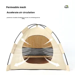 Cuccia Estiva Rimovibile e Pieghevole per Gatti, Tenda per Gatti, Nido per Gatti, Cuccia a Forma di Grotta con Tappetino Morbido, Casa per Animali Domestici per Cani - Product Image 5