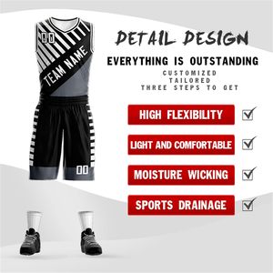 Custom Men Basketball Jersey Set Personalized Team Name Number Sublimated Moisture Wicking V-Neck Uniform Sports Apparel - Product Image 2