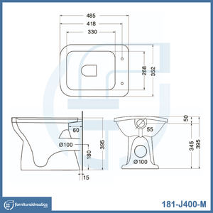 Inodoro de pared Jasmine de estilo europeo con cisterna empotrada, doble descarga, lavabo oculto con taza alargada para uso en villas - Product Image 2