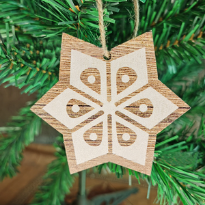 Juego de 10 Adornos Navideños de Madera para Árbol de Navidad, Copo de Nieve, Estrella, Corazón, Casa, Adorno de Madera para Decoración Navideña - Product Image 3