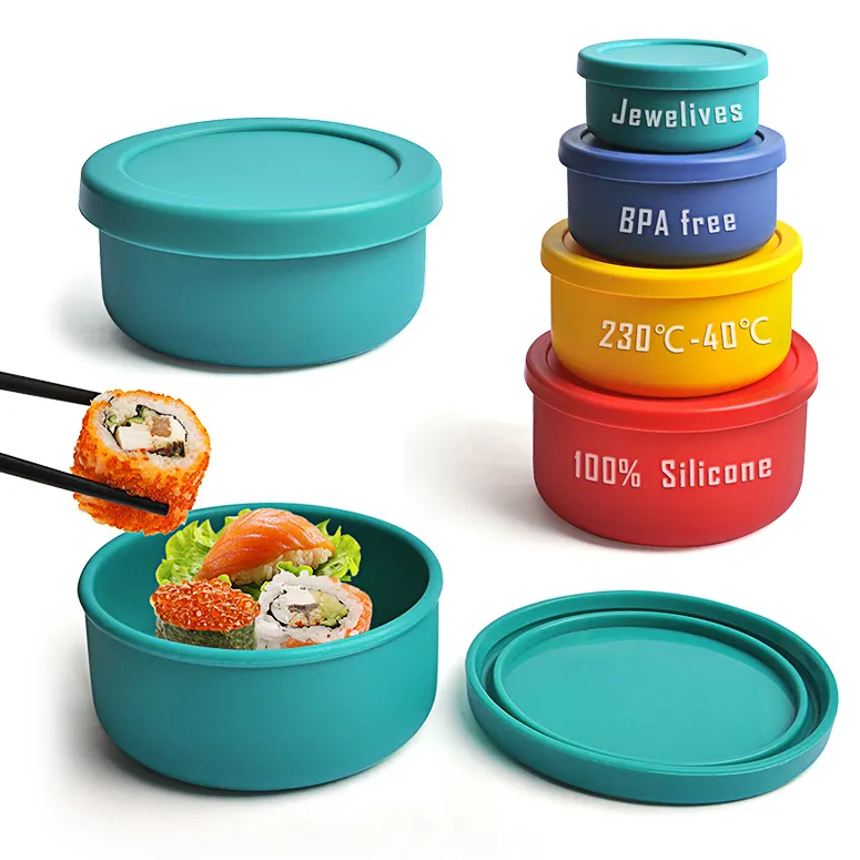 High quality silicone microwaveable food container contenedor de comida take out container food box