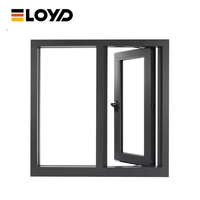 Ventanas Modernas a Prueba de Huracanes, Diseño Personalizado de Doble Vidrio Templado, Marco de Aluminio, Ventanas Abatibles para el Hogar